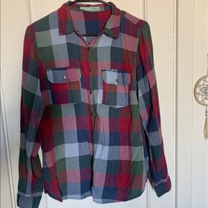 Long Sleeved Light Plaid Button Down